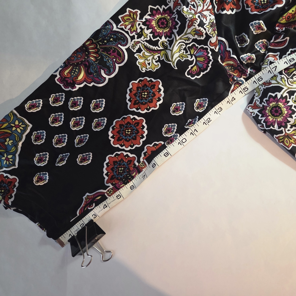 Natori Black Floral Garment with Red and Blue Accents - Picture 12 of 14